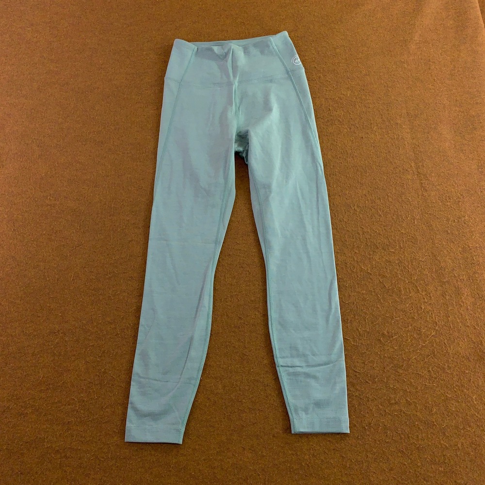 Allbirds Womens Small Teal Blue Natural High Waist Merino Wool Leggings New